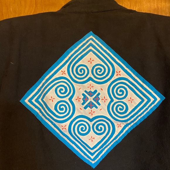 Embroidered Reversible Zip Jacket with Indigo Block Print & Stitchwork - Picture 7 of 12